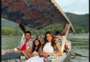 Anupam Mittal enjoying a shikara ride in Kashmir with family