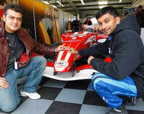 Narain Karthikeyan and Ajith Kumar preparing for Asian Le Mans Series race